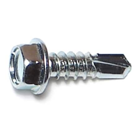 Self-Drilling Screw, #12 X 3/4 In, Zinc Plated Steel Hex Head Hex Drive, 30 PK